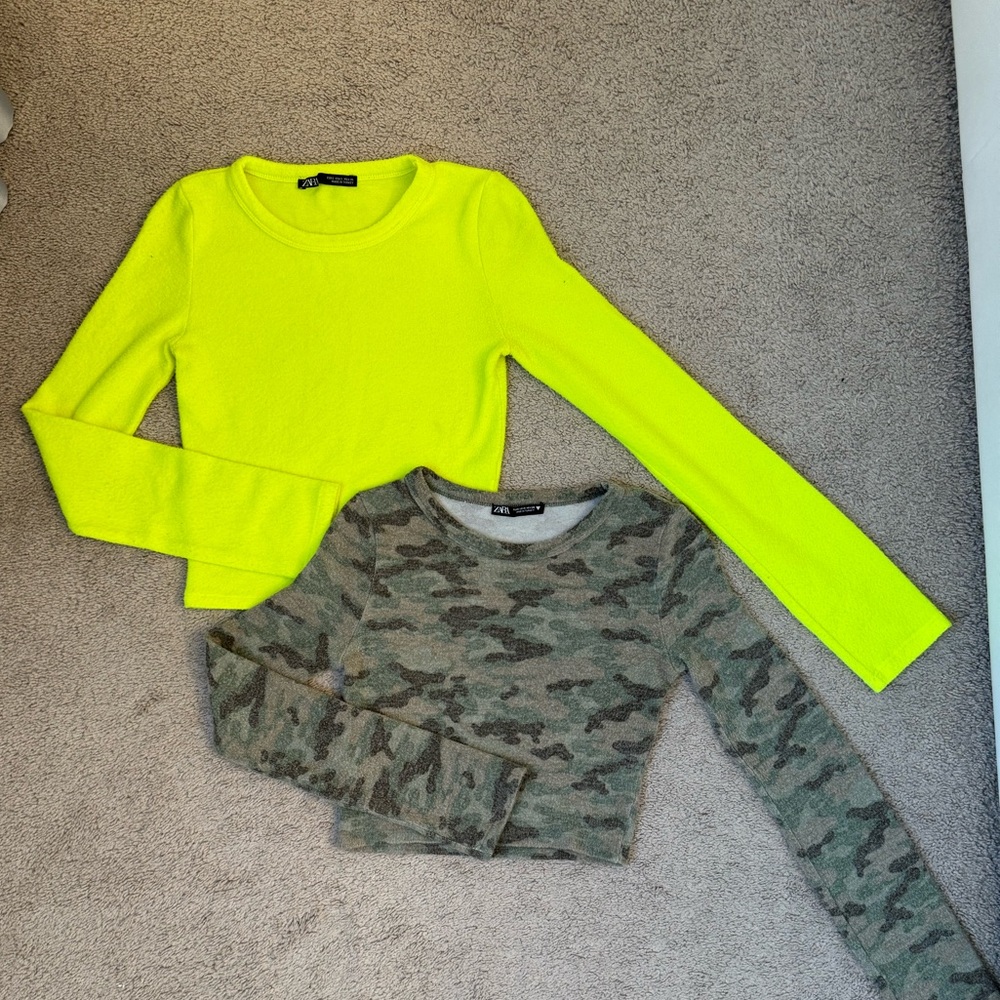 ZARA CROP LONG SLEVE SWEATER TOPS
